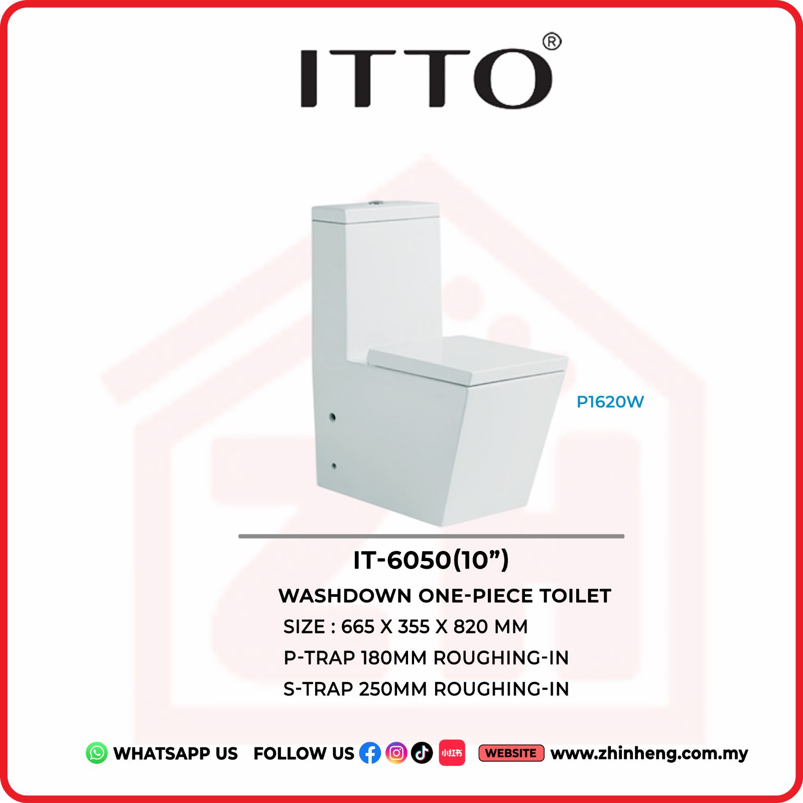 ITTO Wash Down One-Piece Toilet IT-6050(10")