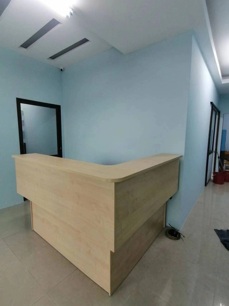 L SHAPE Reception Table | Reception Table For Clininc Medical Centre | Standard Clinic Reception Counter | Meja Resepsi Klinik Hospital | Office Table Penang | Office Furniture | KL | Perda| Ipoh | Kajang | Klang  Meru | Cheras | Ampang