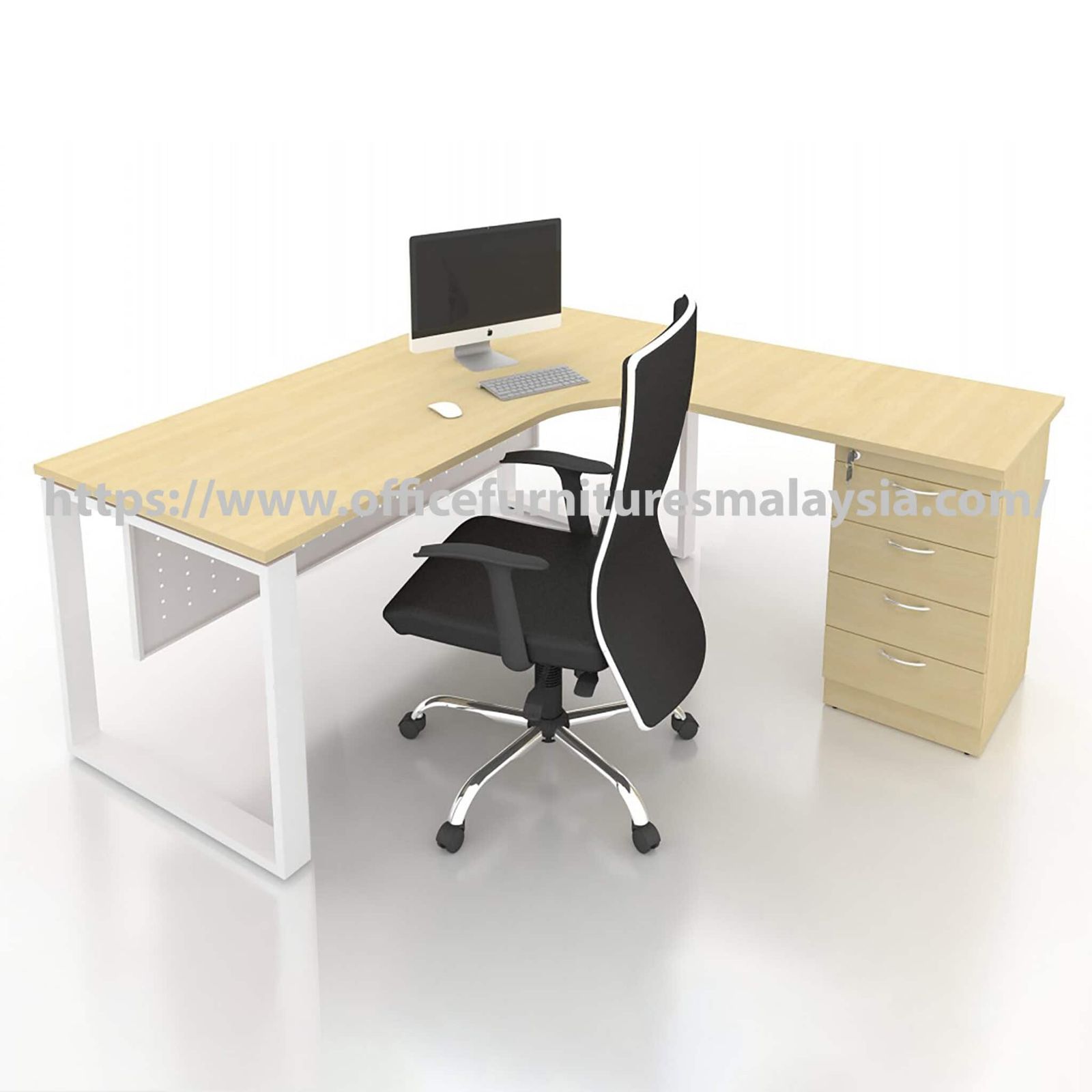 6 ft x 6 ft Office L Shaped Table with Drawer SLD1818