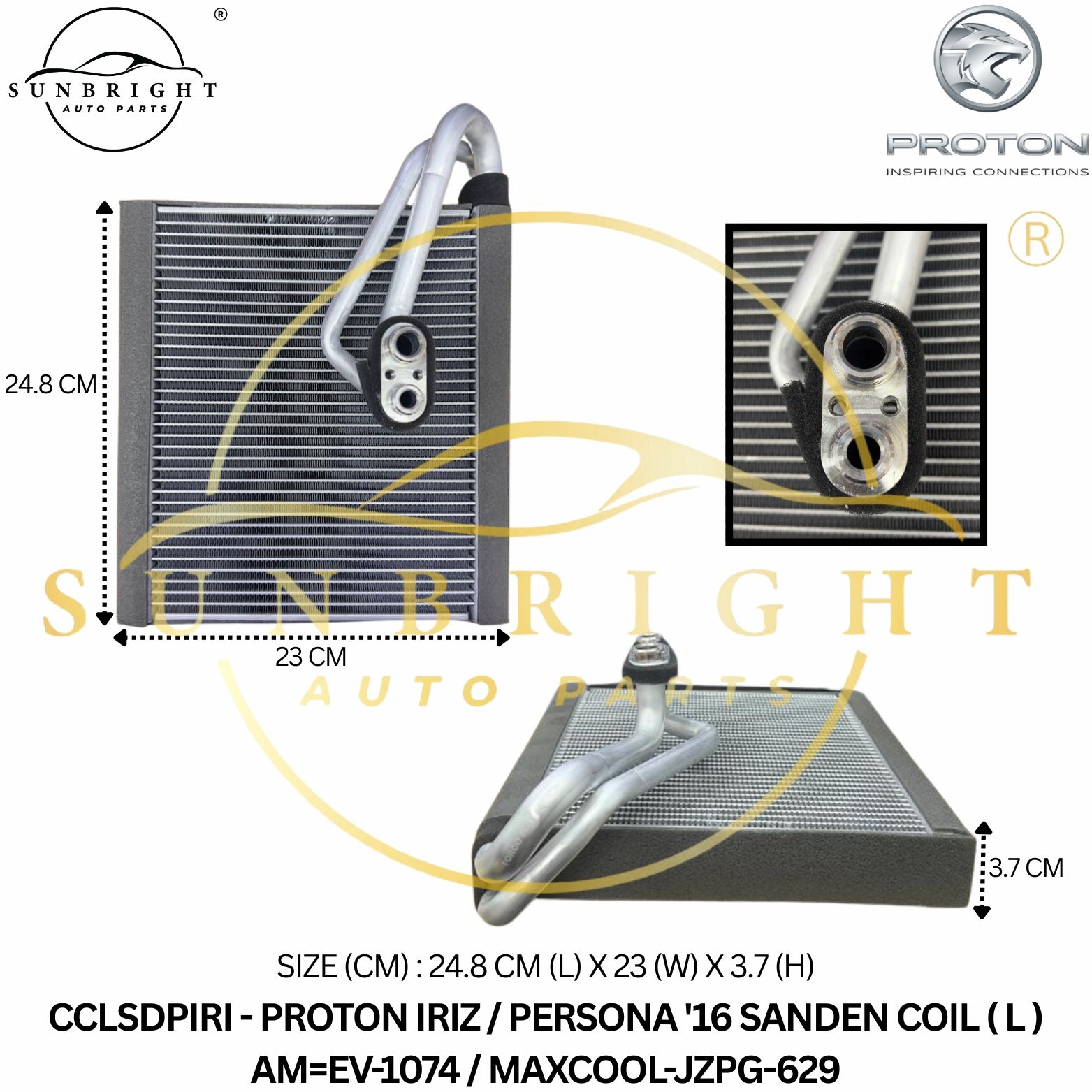 CCLSDPIRI - PROTON IRIZ / PERSONA '16 SANDEN COIL ( L ) AM=EV-1074 / MAXCOOL-JZPG-629