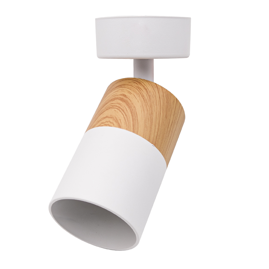 TR2207 Surface LED Track Light GU10 Bulb White + Wood