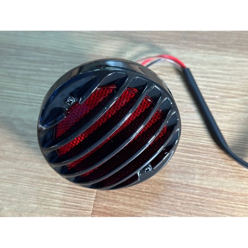 MOTORCYCLE TAIL LIGHT RETRO GRILLE ROUND BLACK MOTOR TAIL LIGHT FOR HARLEY CAFE RACER