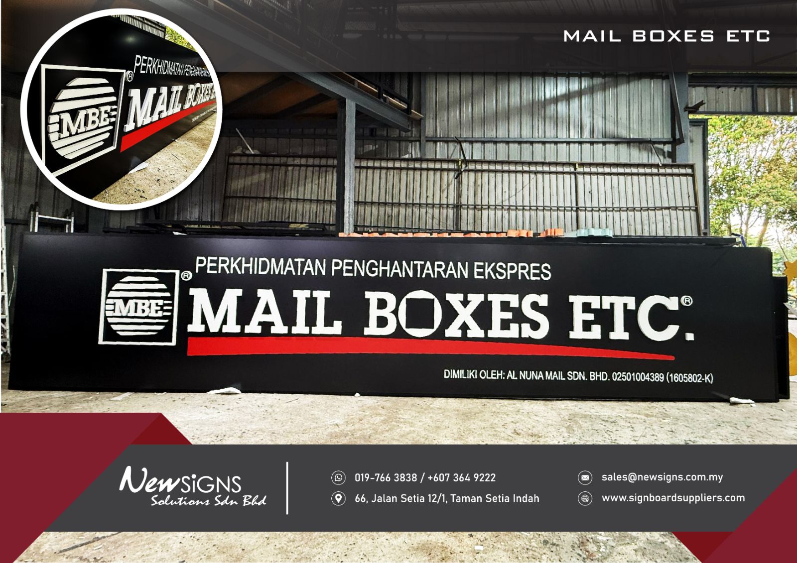 MAIL BOXES ETC - Acp Base with PVC Foambaord