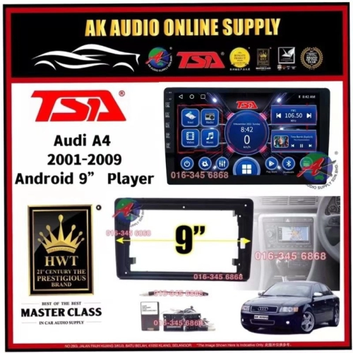 [ MTK 2+32GB ] TSA Audi A4 2001 - 2009  Android 9'' inch Car Player Monitor