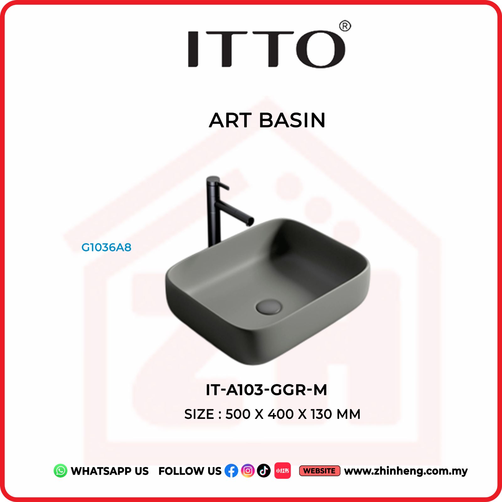 ITTO ART BASIN IT-A103-GGR-M