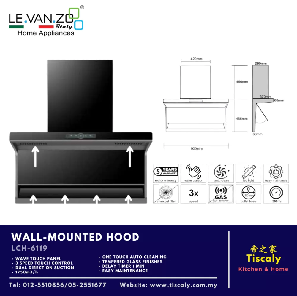 LEVANZO WALL-MOUNTED HOOD LCH-6119