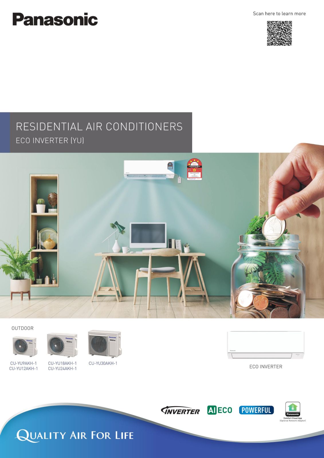 [NEW] Panasonic Residential Air Conditioners Eco Inverter YU Series [CS-YU9AKH / CS-YU12AKH / CS-YU18AKH / CS-YU24AKH / CS-YU30AKH]