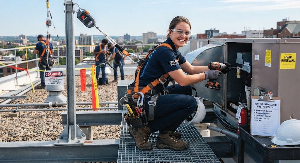 air conditioning rooftop installation safety procedures