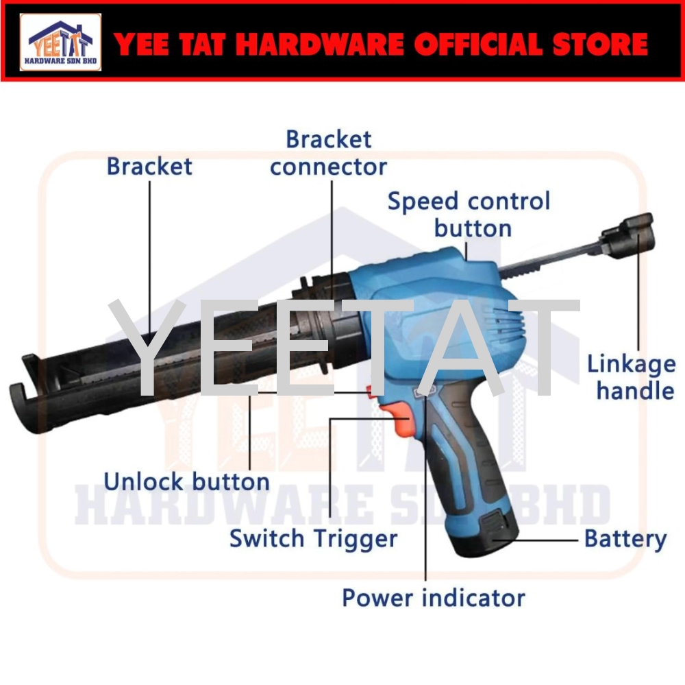 [ DONGCHENG ] DCPJ12 12V Cordless Caulk Gun