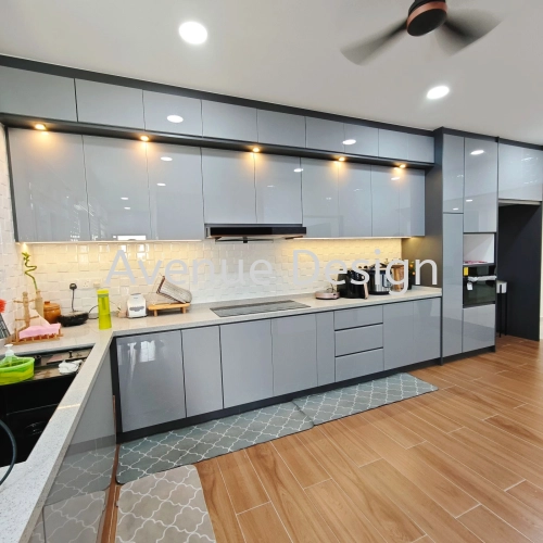 5G Glass Door Kitchen Cabinet With Quartz Table Top at Petaling Jaya