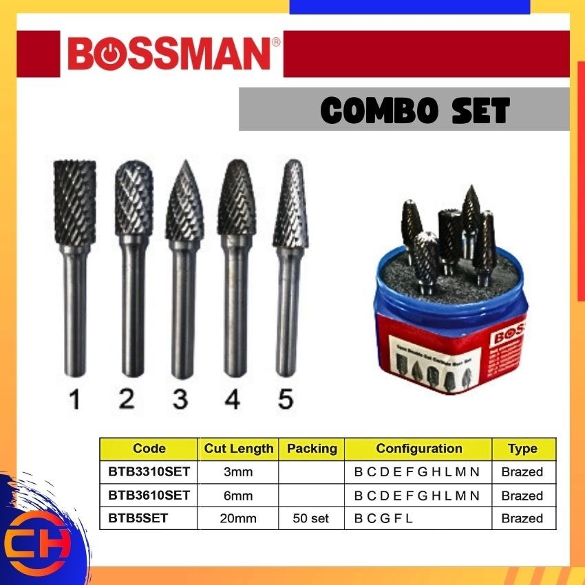 BOSSMAN TCT CARBIDE BTB3310SET/ BTB3610SET/ BTB5SET COMBO SET 