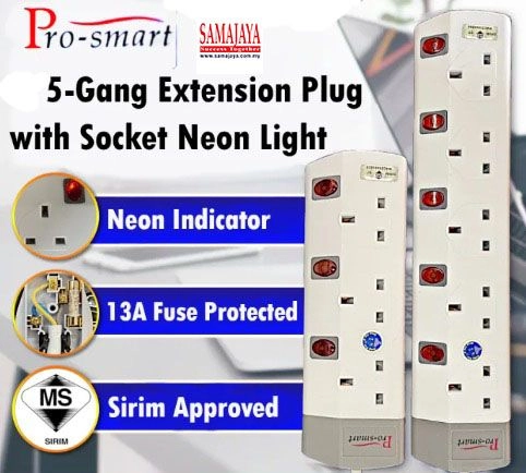 Pro-Smart/ Pro Smart 5 Gang Trailing Socket/ Portable Socket Outlet ...