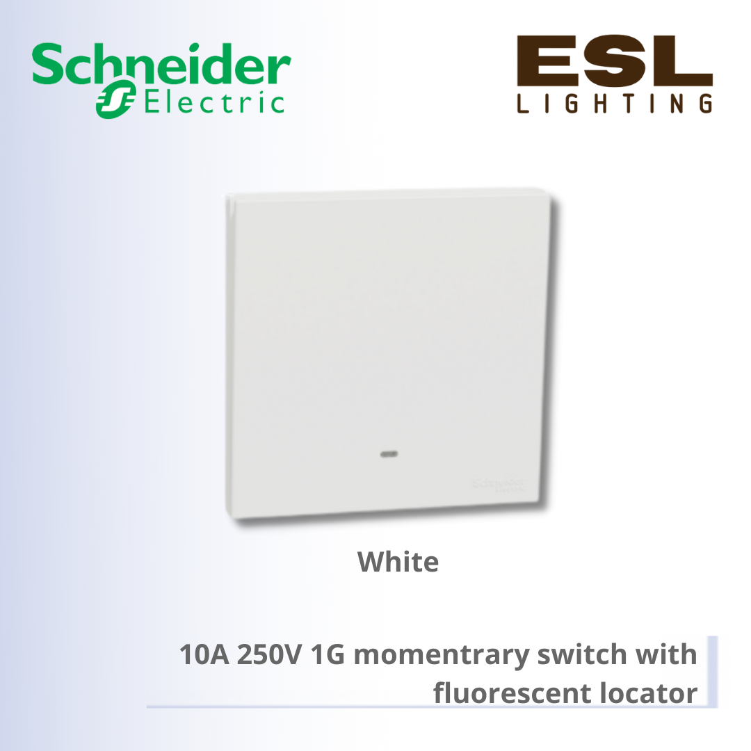 SCHNEIDER AvatarOn C 10A 250V 1G momentrary switch with fluorescent locator - E8731PRF_WE_G11