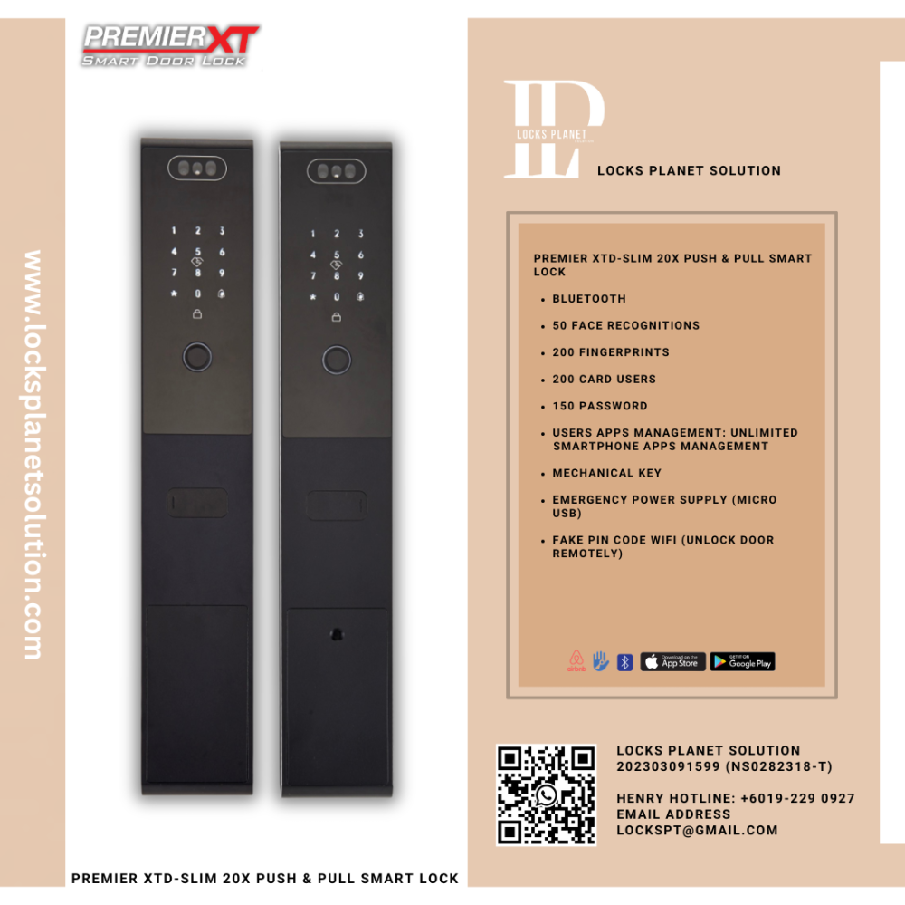 PREMIER XTD-SLIM 20X PUSH & PULL SMART LOCK