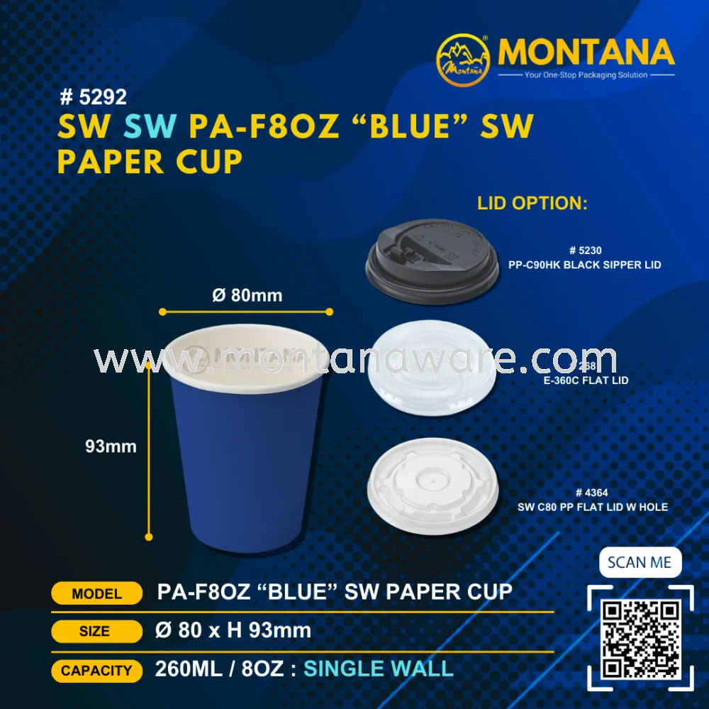 (5292) SW SW PA-F8OZ BLUE SW PAPER CUP Kedah, Sungai Petani, Malaysia ...