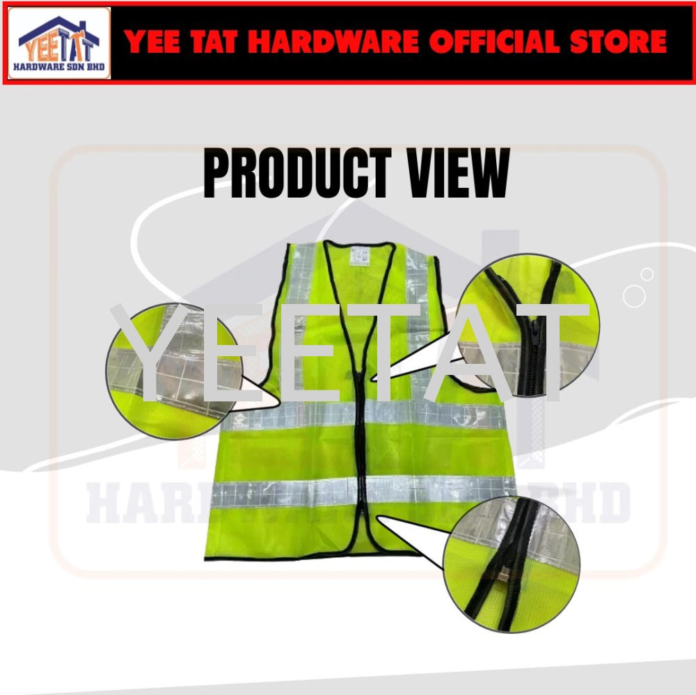 Premium Safety Vest With Zip / Reflective Vest / With Front Zip Closure/ High Visibility / XXL Size