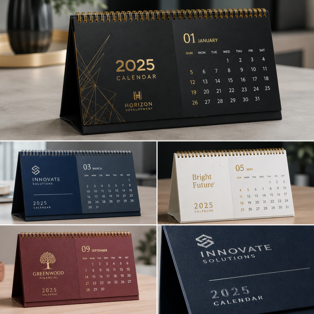 Desk Table Calendar Printing with Hot Stamping | Custom Corporate & Personalized Calendars