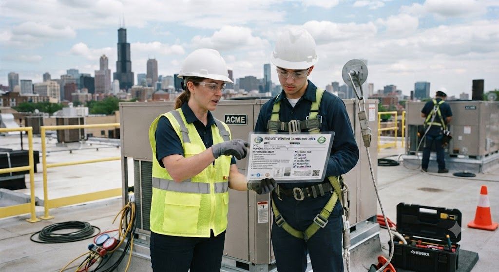HVAC safety permit for elevated work