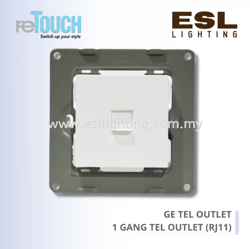 RETOUCH GRAND ELEMENTS - GE TEL OUTLET - E/TL104-GW -1 GANG TEL OUTLET (RJ11)