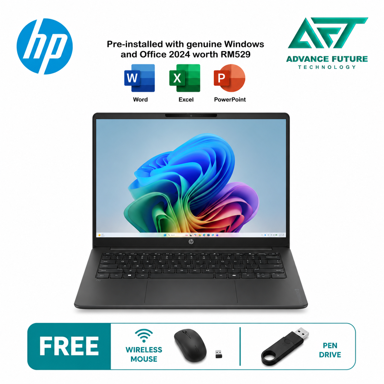HP OmniBook 3 14-hu0086TU 15.6'' FHD Laptop Mica Silver ( Intel Core 5 120U, 8GB, 512GB SSD, Intel, W11, H&S 2024&M365 )