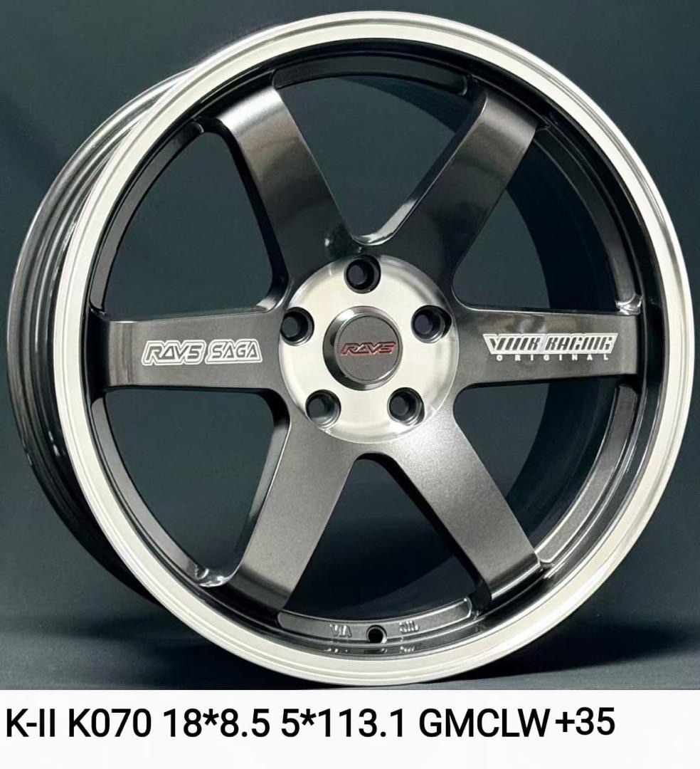 K-ii Racing TE37 Style 18X8.5JJ ET35 PCD5X112/114.3 Gunmetal