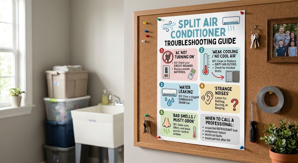 Split air conditioner troubleshooting guide