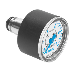 Festo PAGN Series Pressure Gauge (Product Nos.: 543487, 563731, 563735, 563732, 543488, 8088985, 8088986, 563734) – Bourdon Tube Design to EN 837-1, bar/psi/MPa Scales, G1/8 or 10 mm Cartridge, IP43, -20 to 60°C | Malaysia Supplier