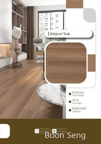 Luxury Laminated Flooring 8mm - Belgium Teak