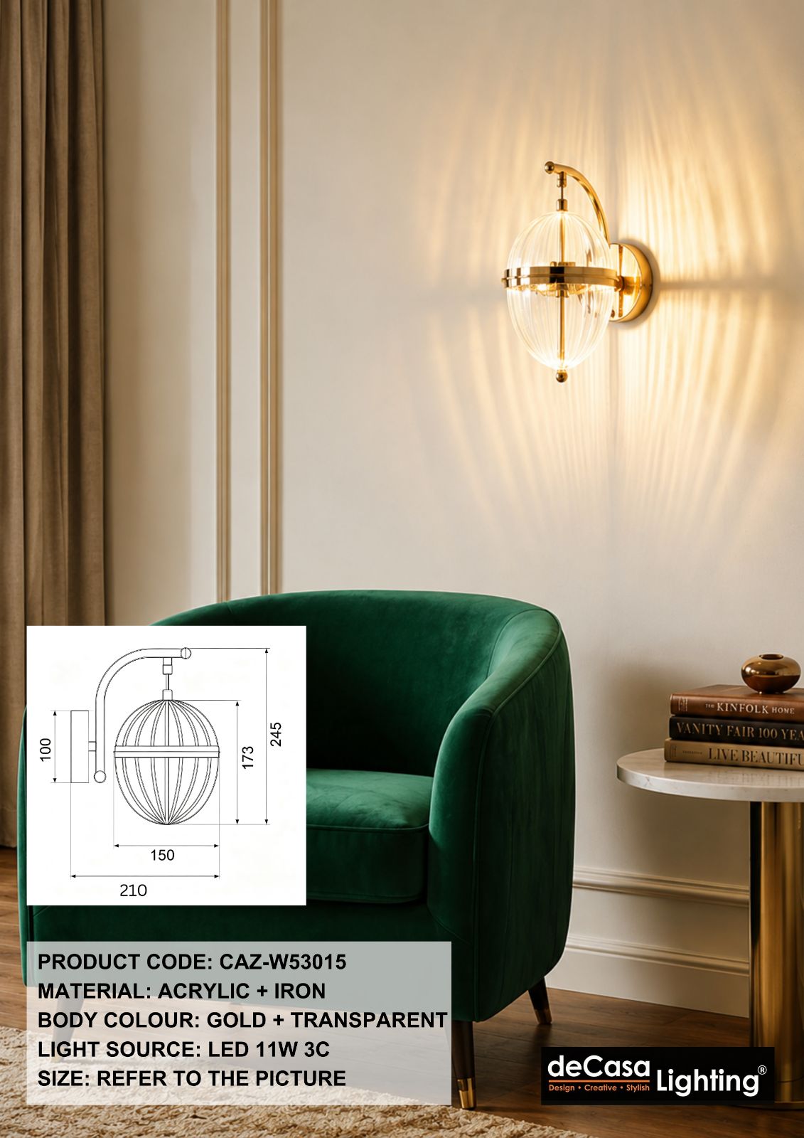 MODERN CRYSTAL WALL LIGHT( CAZ-W53015)