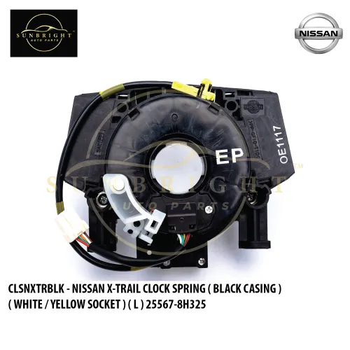 CLSNXTRBLK - NISSAN X-TRAIL CLOCK SPRING ( BLACK CASING ) ( WHITE / YELLOW SOCKET ) ( L ) 25567-8H325