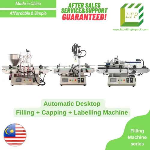 Automatic Desktop Filling + Capping + Labelling Machine (China - Packaging)