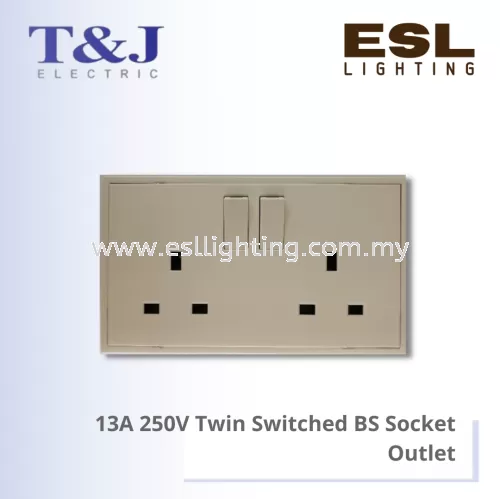 T&J MINIMALIST SERIES 13A 250V Twin Switched BS Socket Outlet - EB8613SD / EB8613SD-SBL / EB8613SD-MSB / EB8613SD-MSL