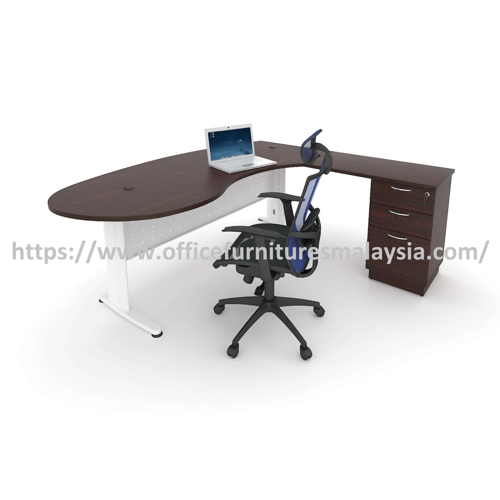 6 ft L Shaped Corner Office Desk Cabinet Set OFJM1800-4