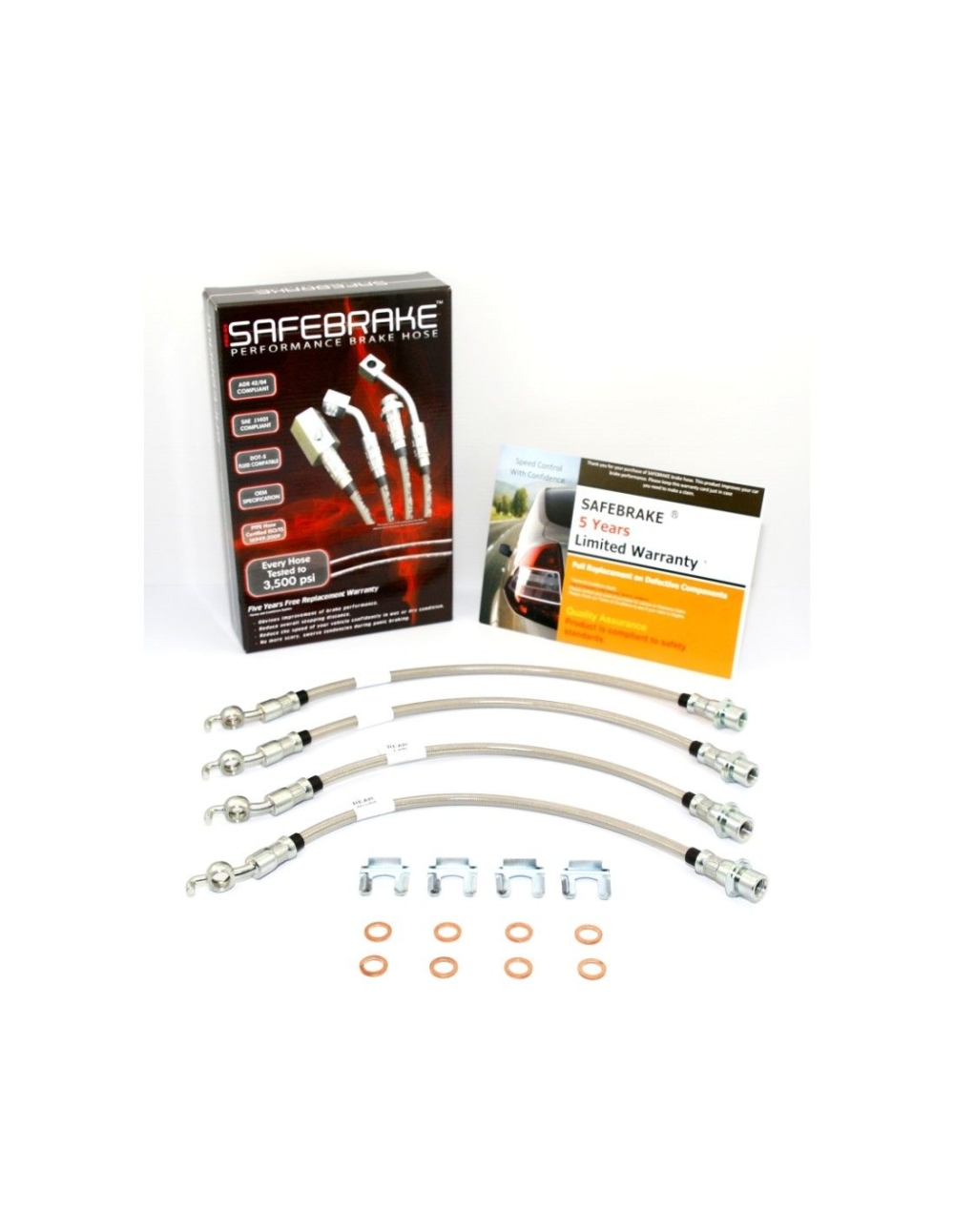 PRO RS STEEL BRAIDED BRAKE HOSE for Lexus IS200 XE20 2005-2008 - 4pcs (5 Years Warranty)