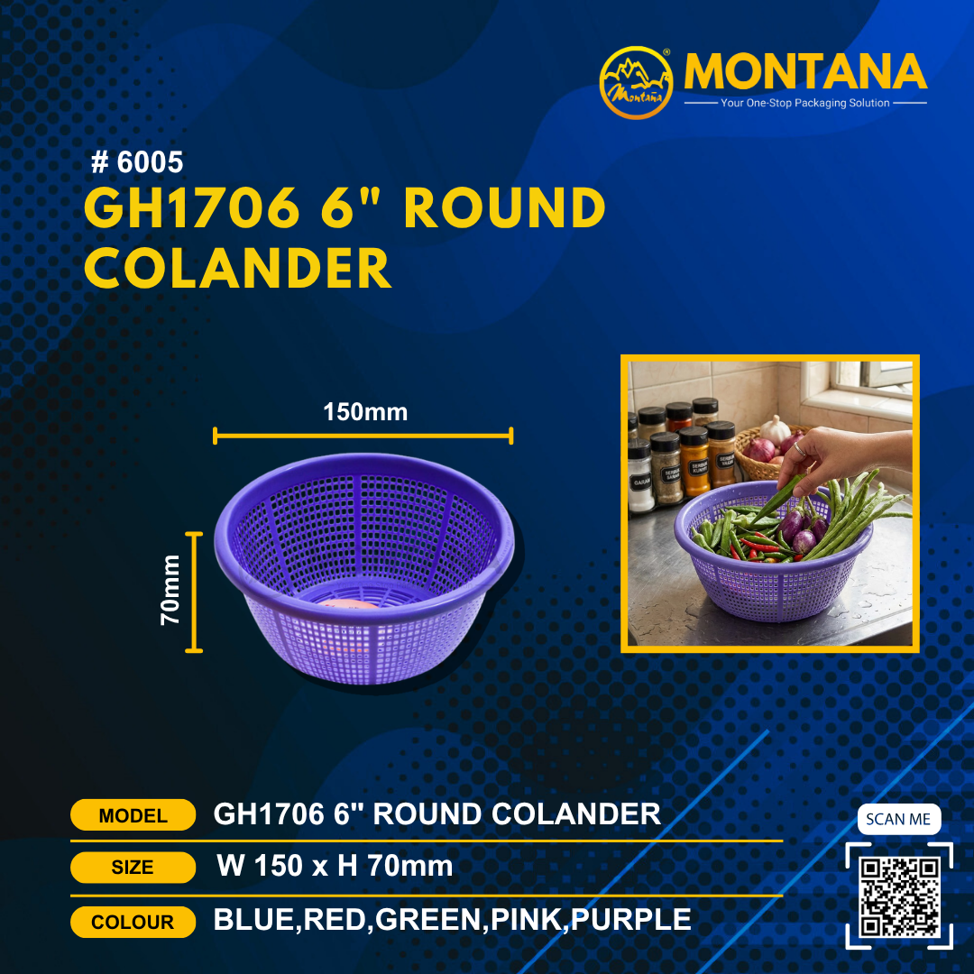(6005) GH1706 6" ROUND COLANDER