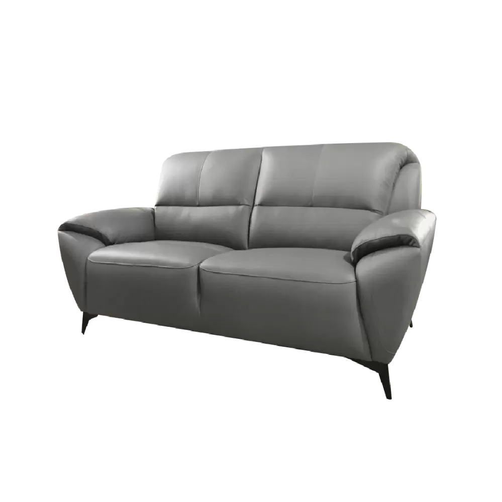 2 Seater Half Leather Dark Grey