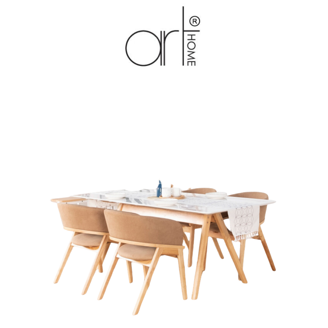 KAYLA 1+4 MARBLE DINING SET