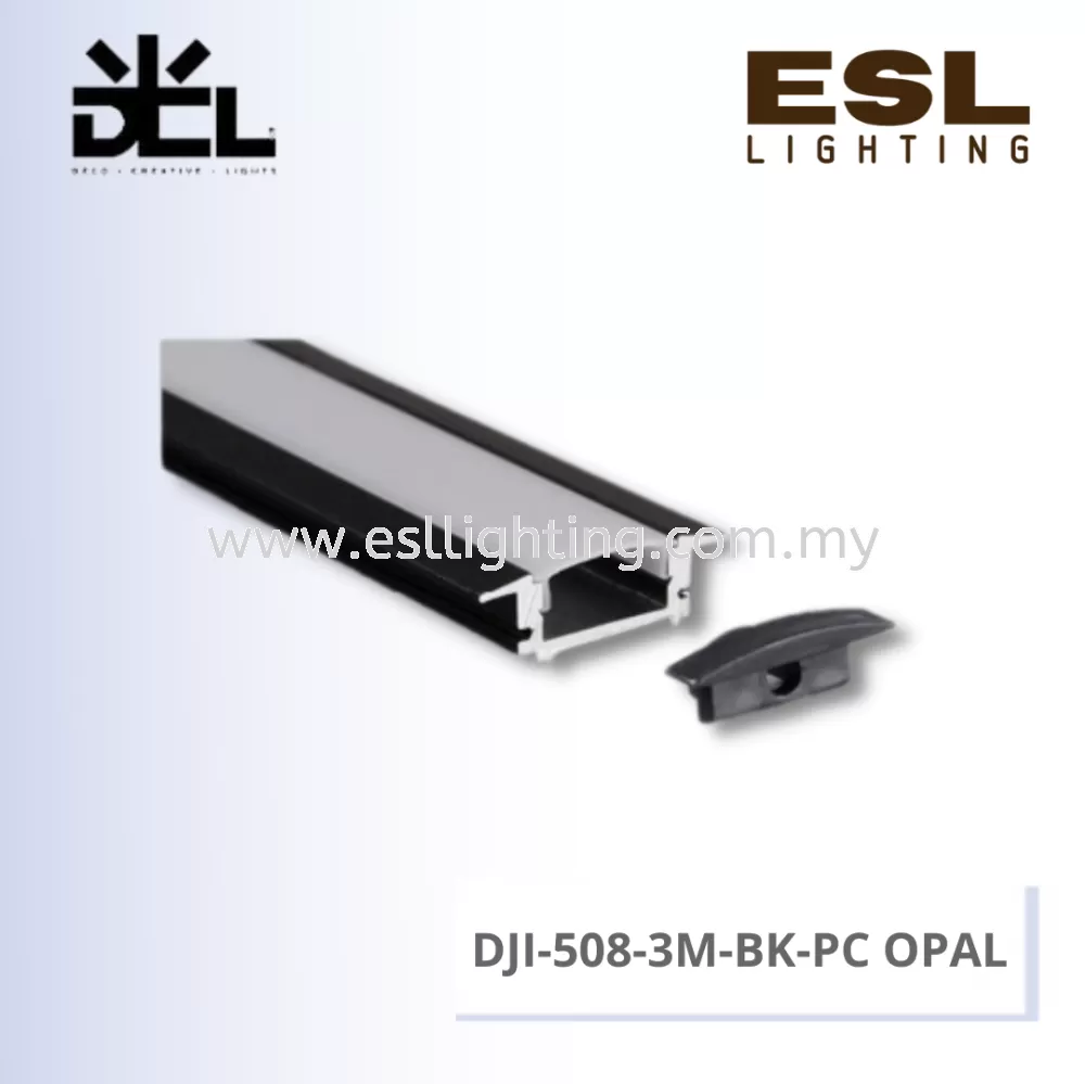 [DISCONTINUE] DCL ALUMINIUM PROFILE - DJI-508-3M-BK+PC OPAL