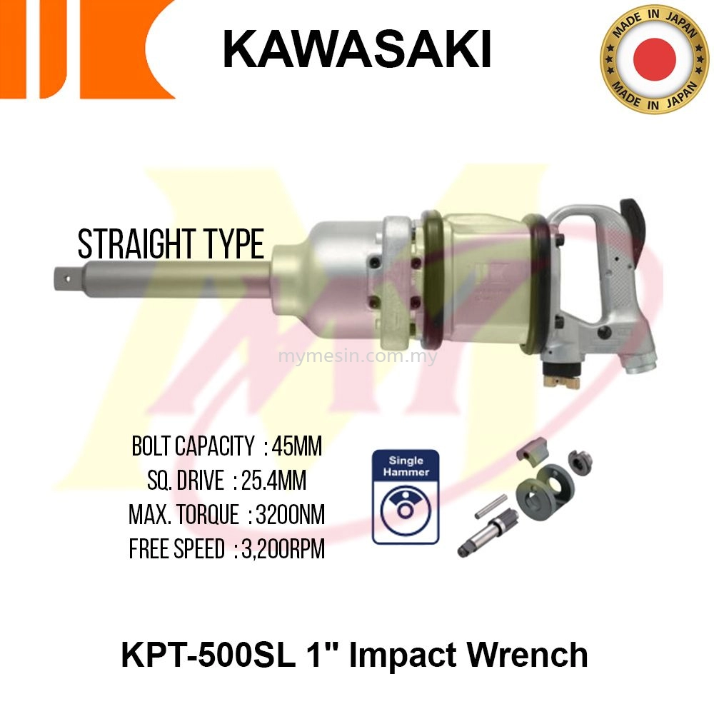 KAWASAKI KPT-500SL 1" Impact Wrench Straight Type