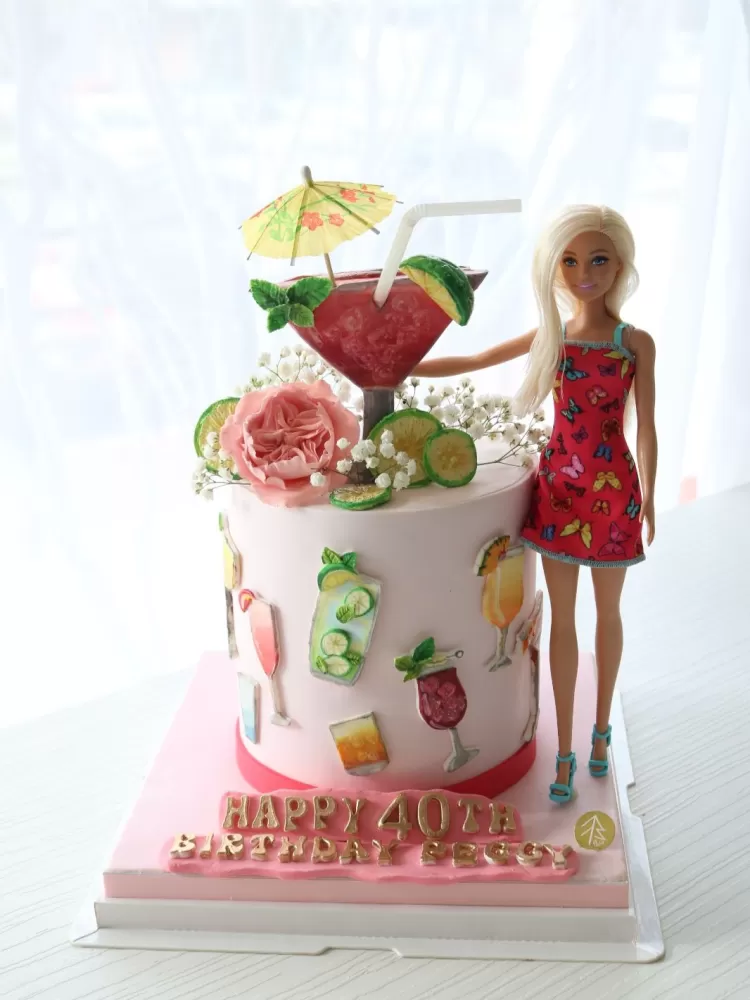 Barbie Mocktail Cake