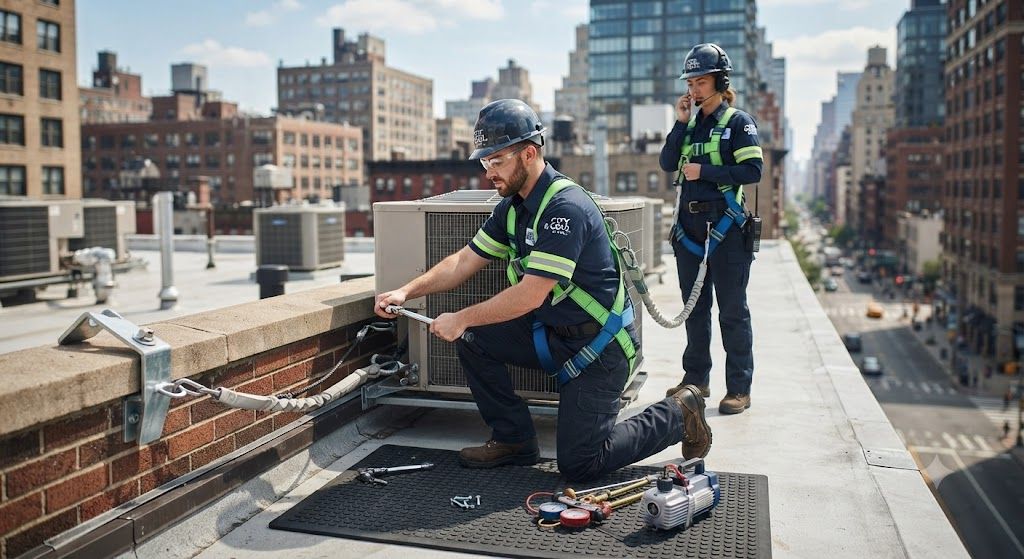 aircond technician fall prevention safety