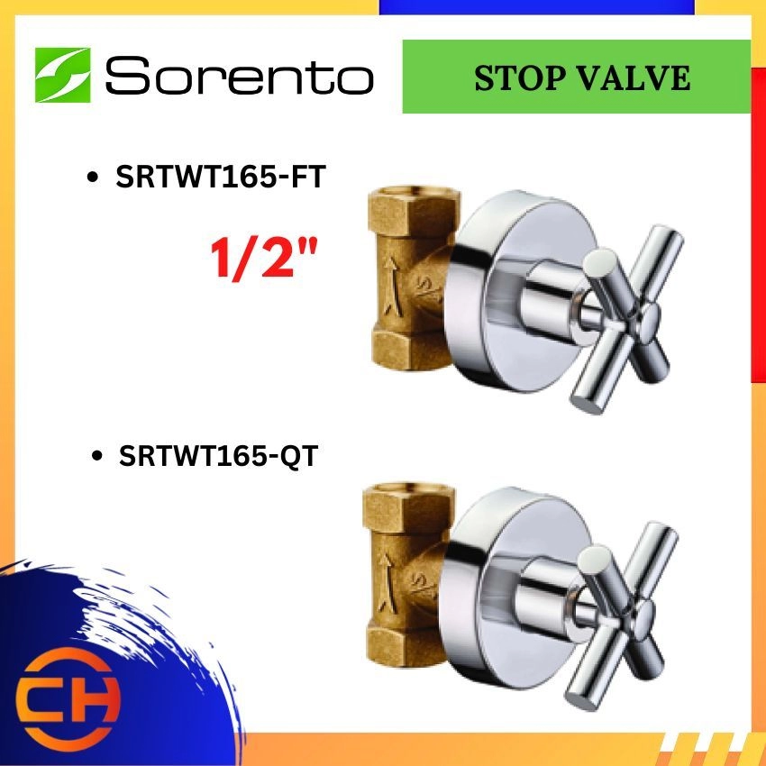SORENTO BATHROOM FAUCET SRTWT165-QT / SRTWT165-FT Stop Valve 1/2" (Quater Turn / Full Turn)