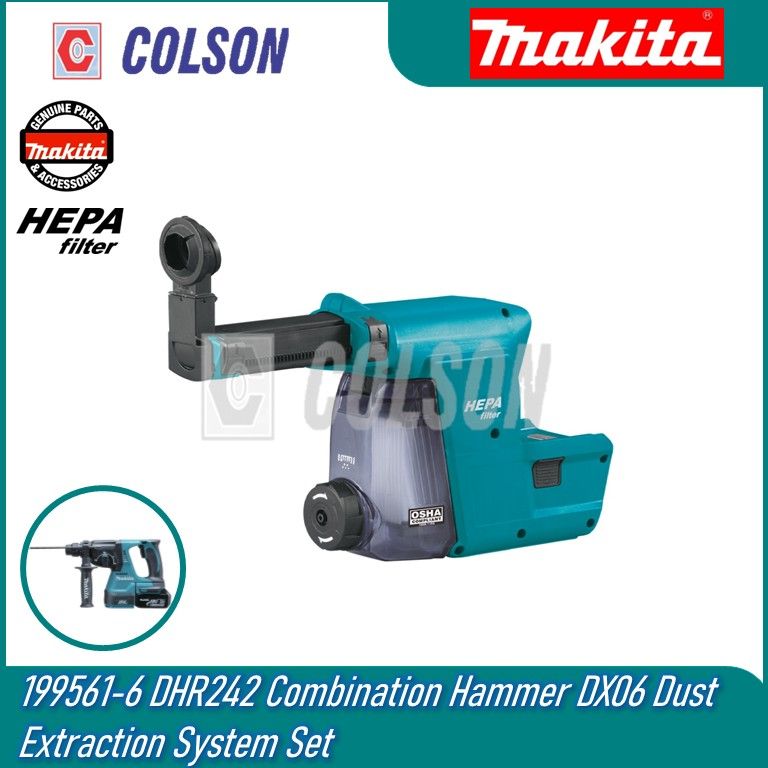 MAKITA 199561-6 DHR242 Combination Hammer DX06 Dust Extraction System Set