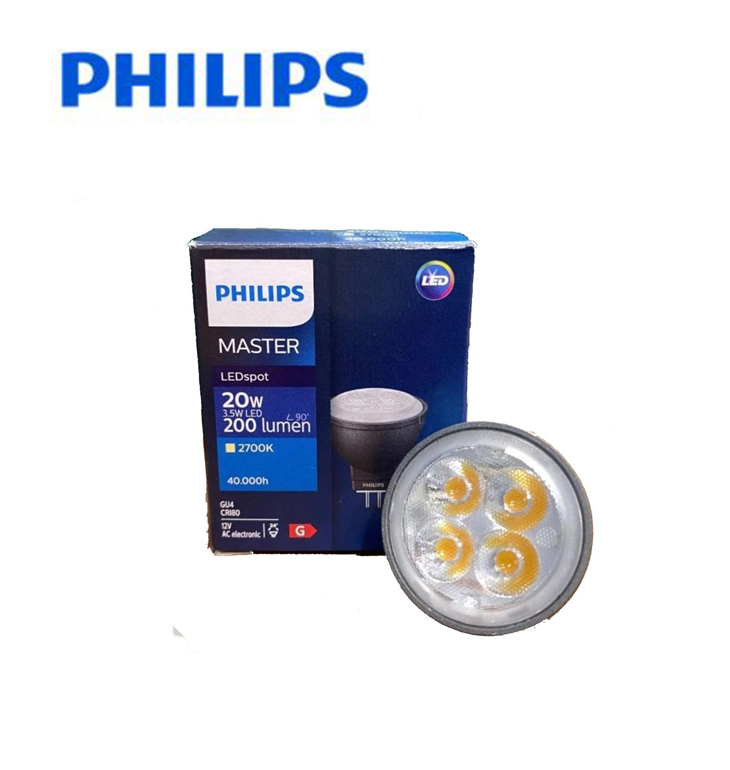 Philips Master LEDspot MR11 GU4 3.5w 12v 24D Non-Dimmable Bulb Warm White 2700k
