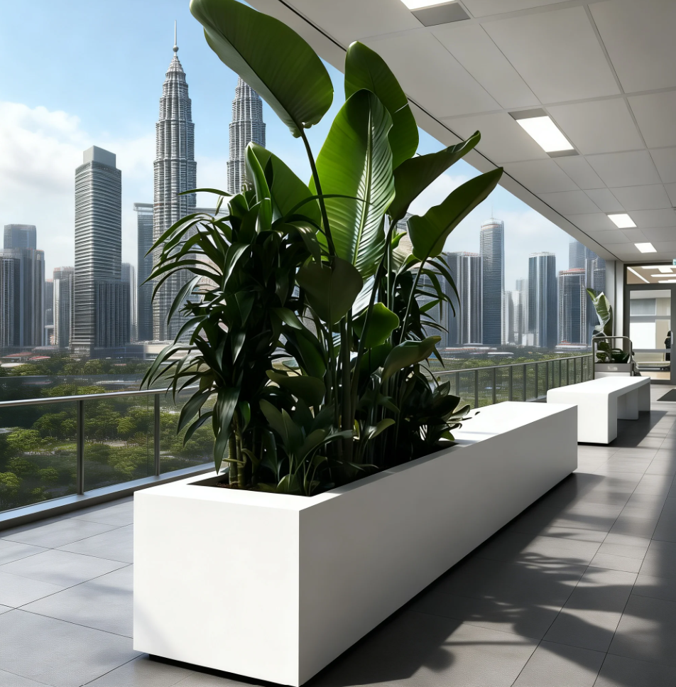 Planter Box with Bench Malaysia - Custom Outdoor Seating & Planter Design 马来西亚带长凳的种植箱 Kotak Penanam dengan Bangku Malaysia