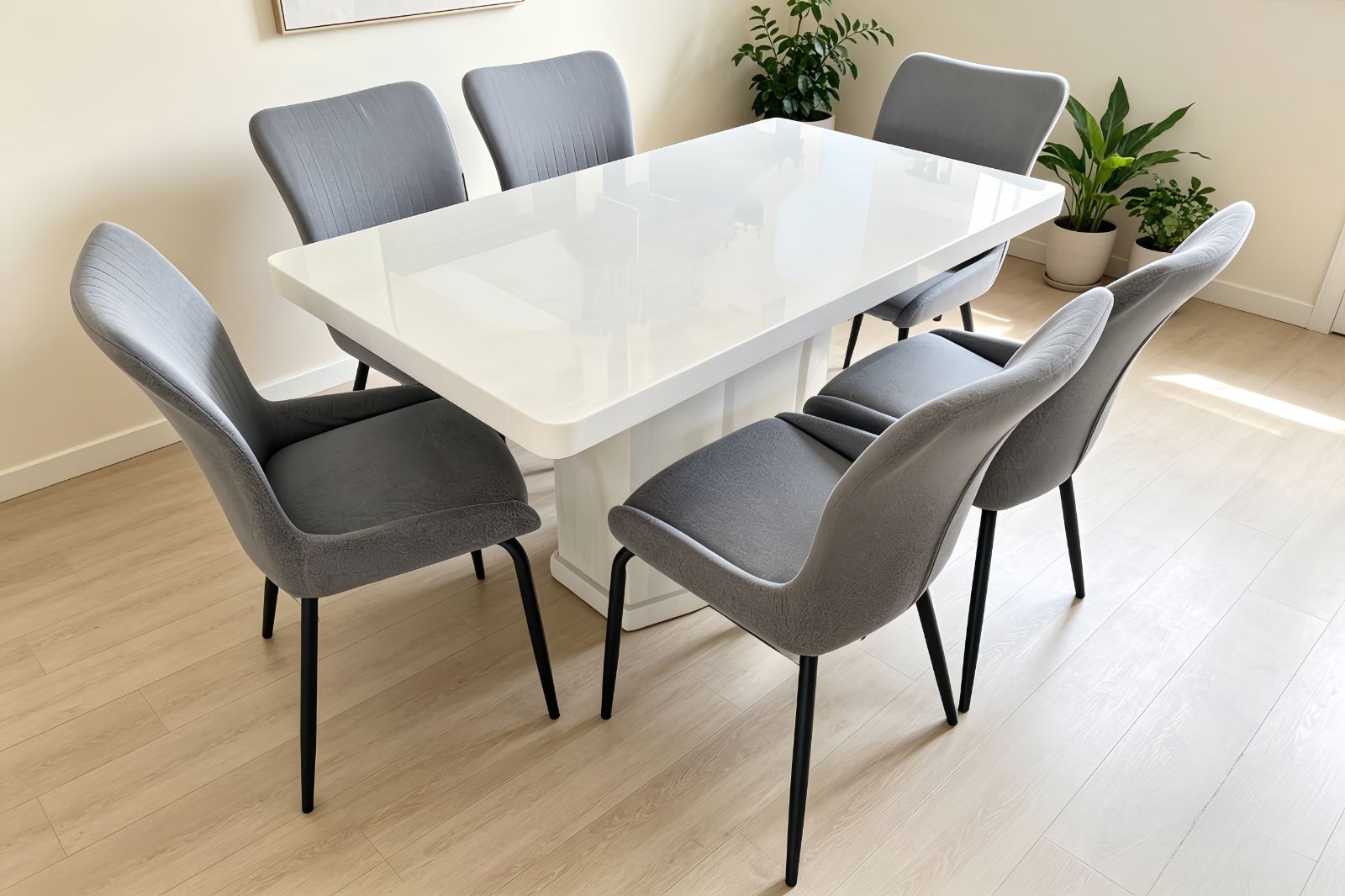 Marble Dining Table Set with 6 Chairs