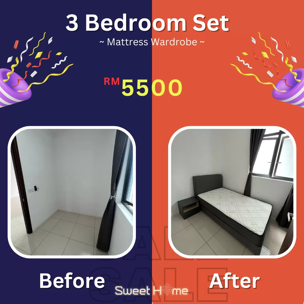 3 Bedroom Set HOT SALE For Only RM 5500