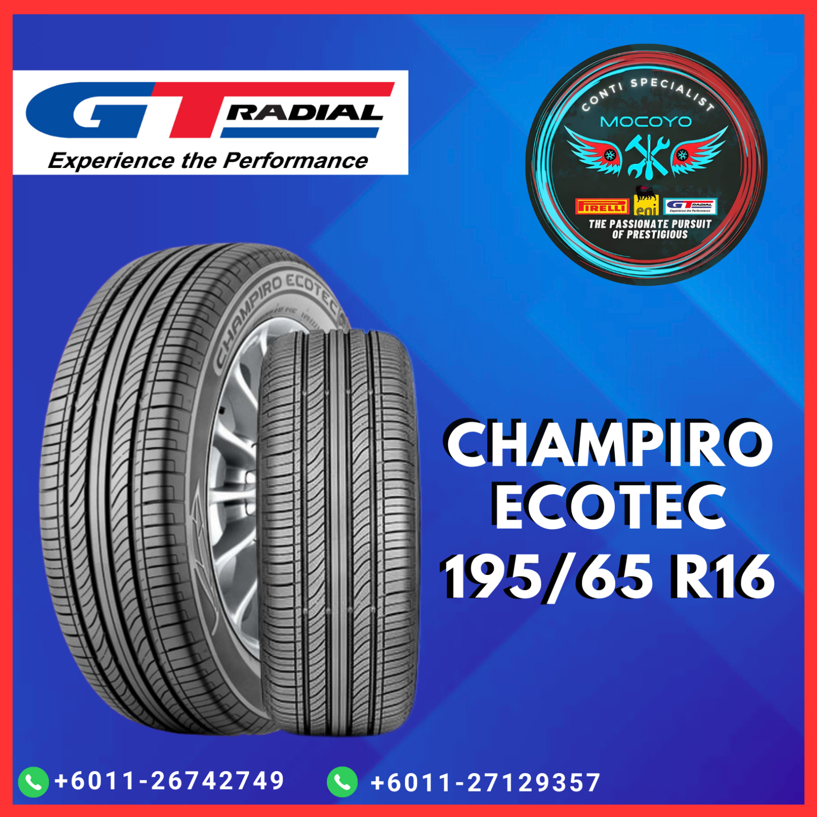 GT RADIAL CHAMPIRO ECOTEC 195/65R16