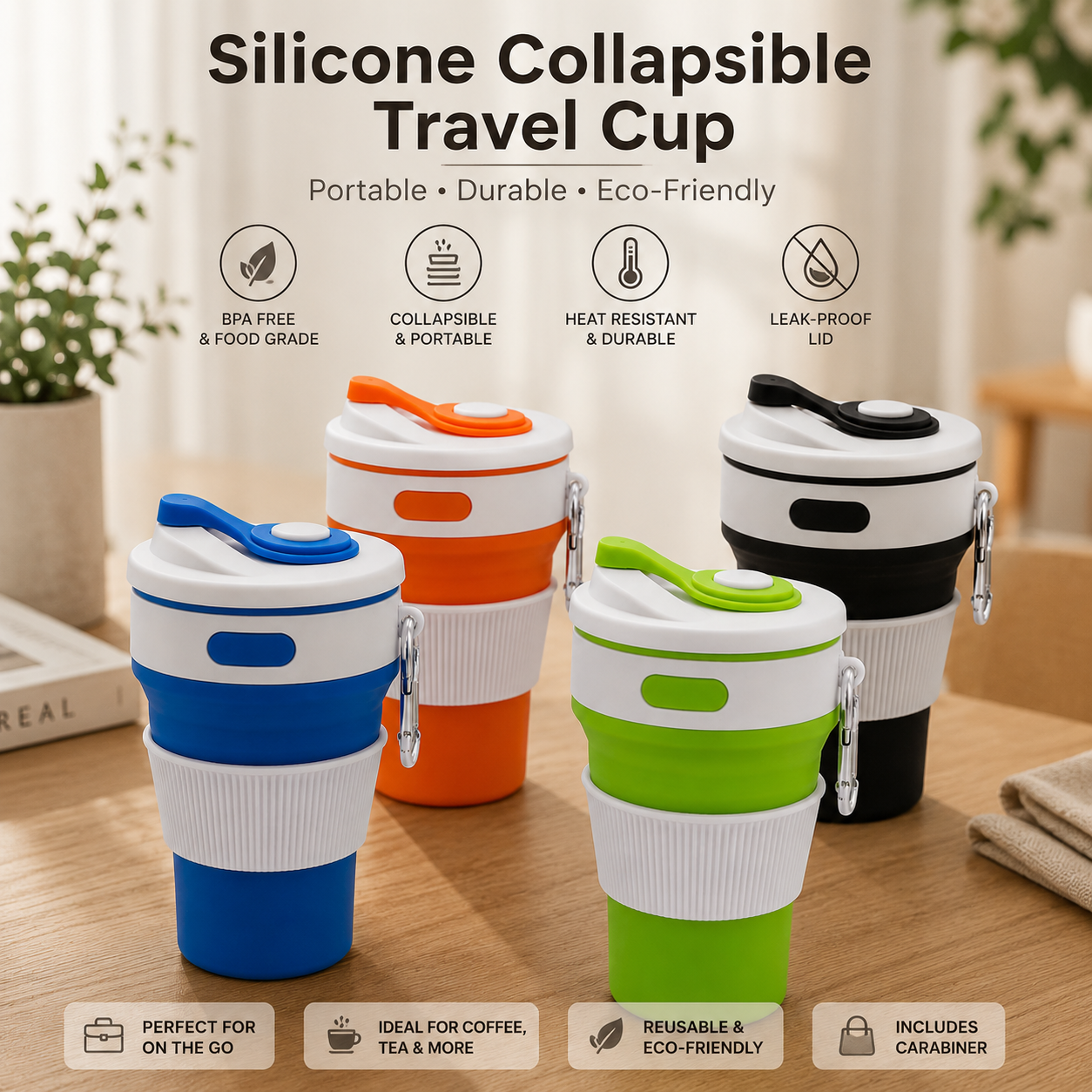 Silicone Collapsible Travel Cup (350ml)