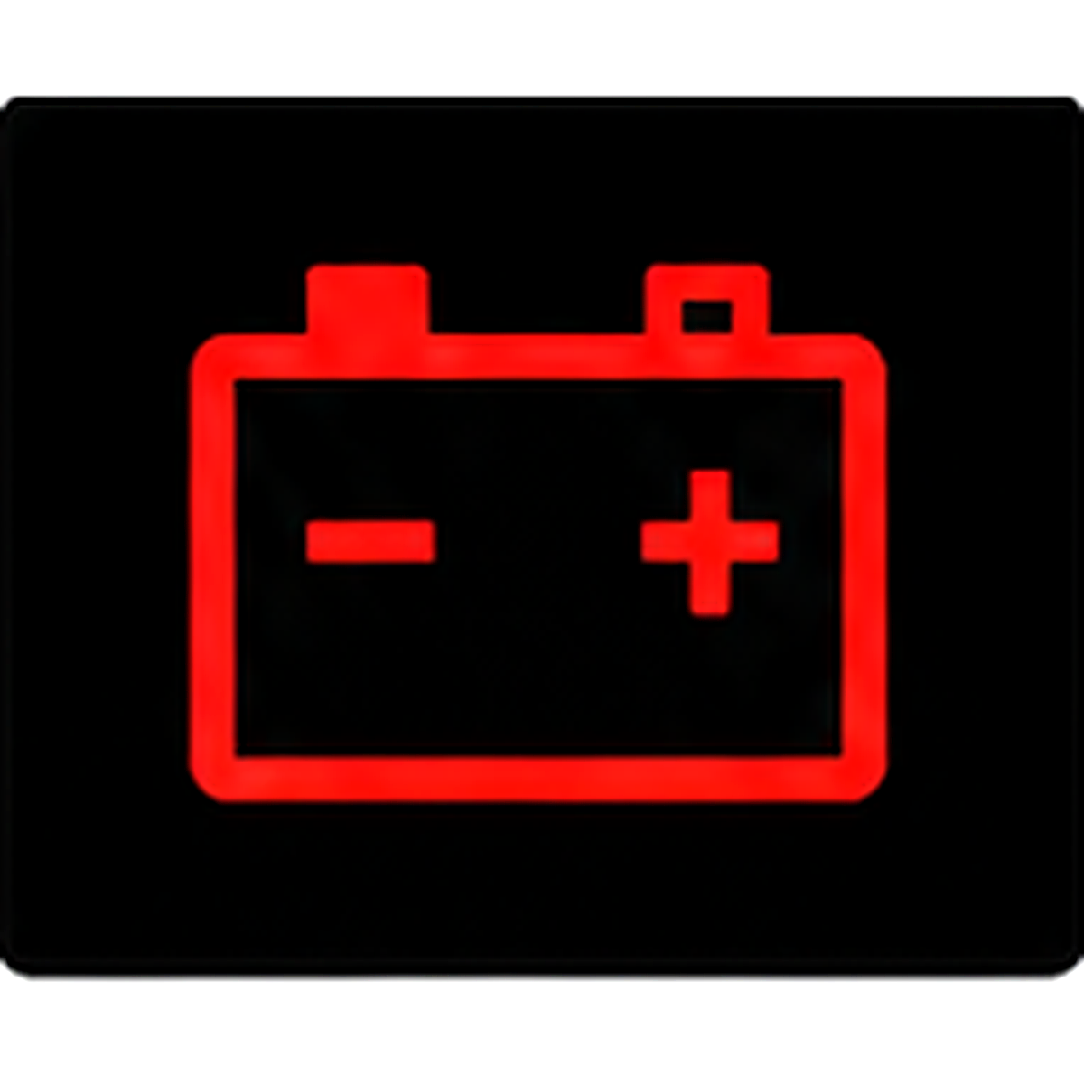 Battery warning light on